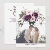 Peonies rose Plum violet Photo Merci Cartes (Devant / Derrière)