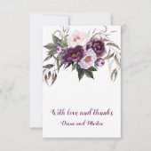 Peonies rose prune violette Mariage Merci (Devant)