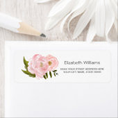 Peonies roses blanches Retourner les étiquettes d' (En situation)