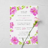 Peonies roses Faire-part de mariage de Magenta Flo