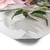 Peonies roses Flower Art Imprimer Poster (Coin)