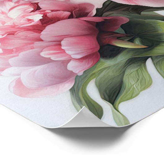 Peonies roses Flower Art Imprimer Poster (Coin)