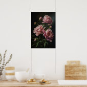 Peonies roses Flower Art Imprimer Poster (Cuisine)