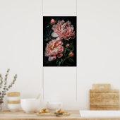 Peonies roses Flower Art Imprimer Poster (Cuisine)