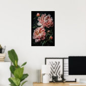 Peonies roses Flower Art Imprimer Poster (Bureau à domicile)
