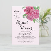 Peonies roses Invitation à la douche nuptiale (Debout devant)