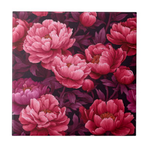 Peonies Roses Modernes Carreaux En Céramique Pour 