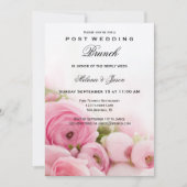 Peonies roses Post Mariage Brunch Invitation (Devant)