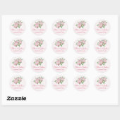 Peonies roses Stickers Mariage aquarelle (Feuille)