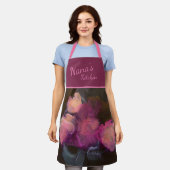 Peonies roses sur toute l'impression tablier (Porté)