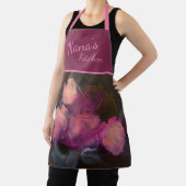 Peonies roses sur toute l'impression tablier (Insitu)