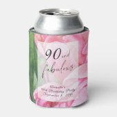 Peonies Rozen 90ste verjaardagsfeest Blikjeskoeler (Blikje Voorkant)