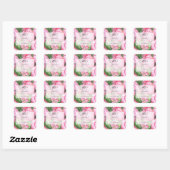 Peonies Rozen 90ste verjaardagsfeest Vierkante Sticker (Vel)