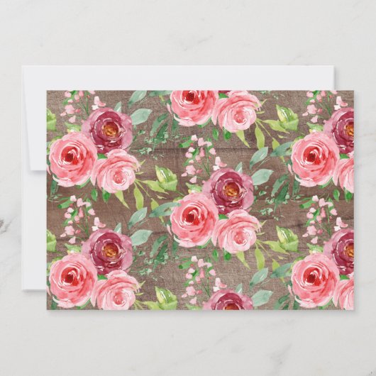 Peonies rustiques Floral Moving Faire-part (Dos)