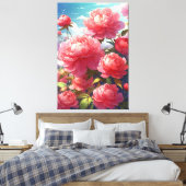 Peonies toile étirée Impression (Insitu(Chambre))