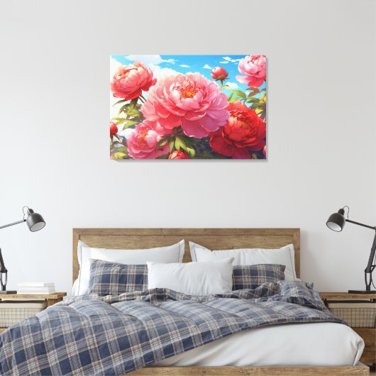 Peonies toile étirée Impression (Insitu(Chambre))