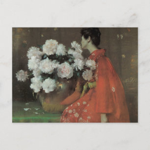 Peonies van William Merritt Chase,  kunst Briefkaart