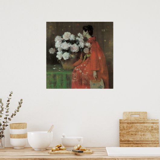 Peonies van William Merritt Chase,  kunst Poster (Keuken)