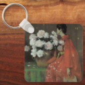 Peonies van William Merritt Chase,  kunst Sleutelhanger (Voorkant)
