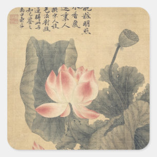 Peonies Vierkante Sticker