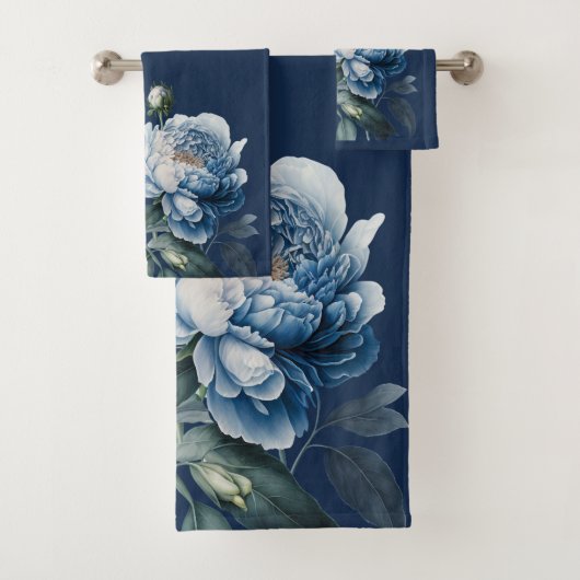 Peonies vintages en Blue & Won Marine Ensemble de (En situation)