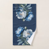 Peonies vintages en Blue & Won Marine Ensemble de (Serviette à main)