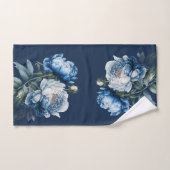 Peonies vintages en Blue & Won Marine Ensemble de (Serviette à main)