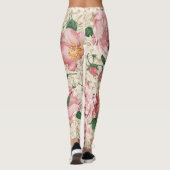 Peonies vintages et Hydrangeas Leggings Motifs (Dos)