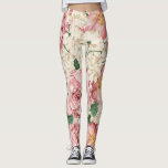 Peonies vintages et Hydrangeas Leggings Motifs<br><div class="desc">Élégantes leggings avec des illustrations de roses roses rousses et de pivoines avec hydrangées d'ivoire. Ce légume floral classique sera parfait comme cadeau.</div>