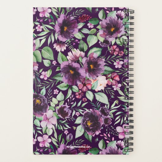 Peonies violettes monogrammes (Dos)