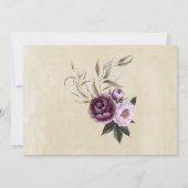 Peonies violettes profondes Floral Mariage Carte d (Dos)