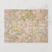 Peonies Waterverf Alphonse Mucha Briefkaart (Voorkant)