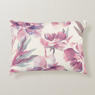 Peonies waterverf: naadloze bloemachtergrond. accent kussen