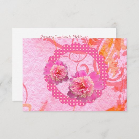 Peonies Weddenschap Reception RSVP Kaart (Voorkant / Achterkant)