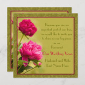 Peonies Wedding Renewal Kaart (Voorkant / Achterkant)