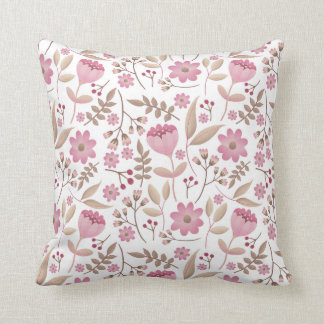 Peonines roses et beiges douces, coussin en fleurs
