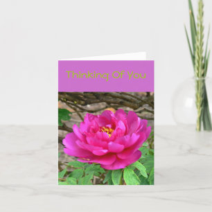 "PEONNE ROSE PROFONDE/PENSÉE DE VOUS" CARTE POUR N