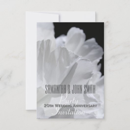 Peony 20th Mariage Anniversary Party Invitation 2 (Devant)