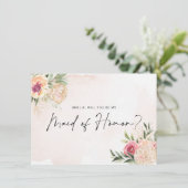 Peony and Gold Bloom Maid of Honor Carte Plat (Debout devant)