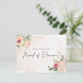 Peony and Gold Bloom Maid of Honor Carte postale (Debout devant)