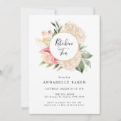 Peony and Gold Foil Fom Kitchen Tea Invitation (Devant)