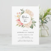 Peony and Gold Foil Fom Kitchen Tea Invitation (Debout devant)