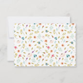 Peony Aquarelle Elegant Gold Frame Wedding RSVP (Dos)