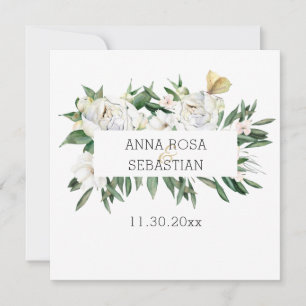 *~* PEONY AR15 QR FOTO RSVP Floral Wedding Invita Kaart