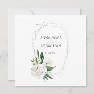 *~* PEONY AR15 QR RSVP Floral Lijst Wedding Kaart