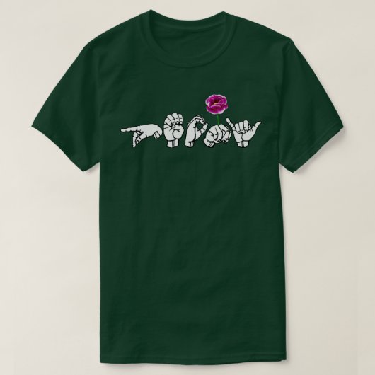 PEONY ASL Sign Language Design 1 T-shirt (Design voorkant)