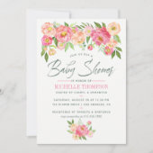 Peony Baby shower-uitnodiging Kaart (Voorkant)