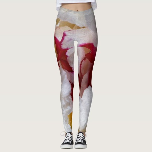 Peony-bladen Leggings (Voorkant)
