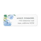 Peony bleu | Étiquettes d'adresse de retour (Devant)