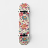 Peony-bloemen en -bladeren skateboard (Voorkant)